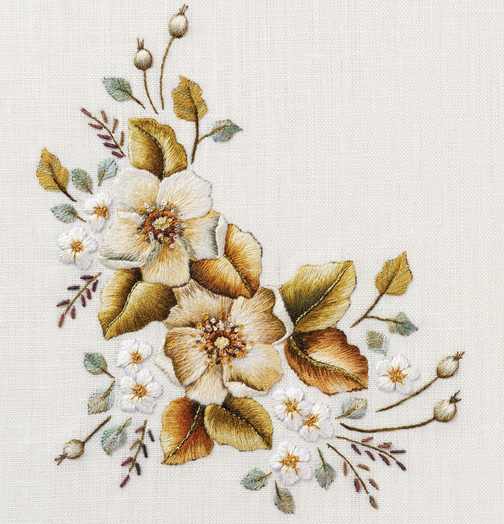 Crewel & Surface Embroidery Inspirational Floral Designs Sally