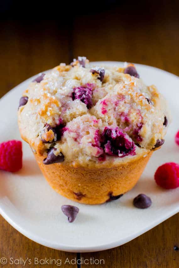 Jumbo Raspberry Chocolate Chip Muffins Sallys Baking Addiction