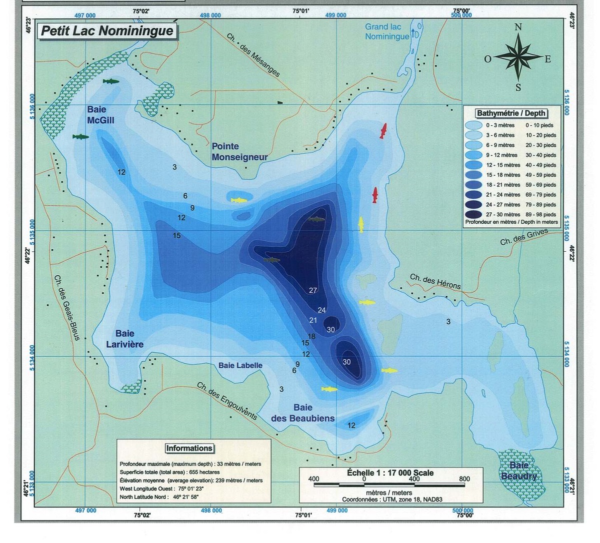 Petit Lac Nominingue carte