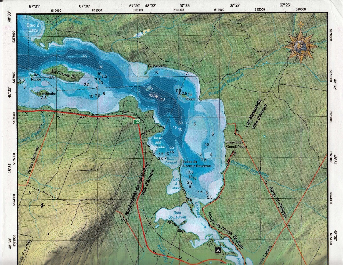 Lac Matapédia Carte