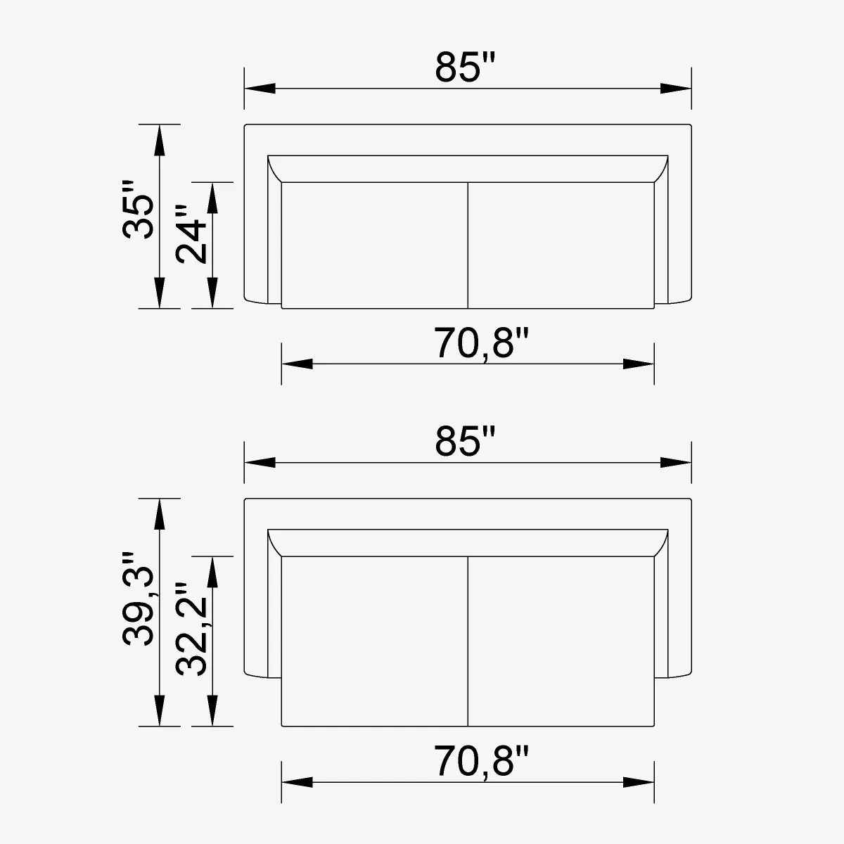 Aston Villa 3 Sofa Saloni