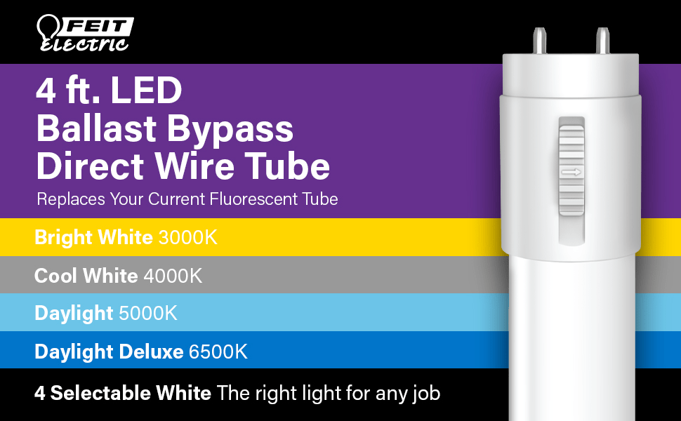 Feit Electric 18Watt 4 ft. T8/T12 G13 Type B Ballast Bypass Linear LED