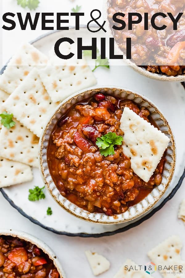The BEST Slow Cooker Sweet & Spicy Chili Salt & Baker