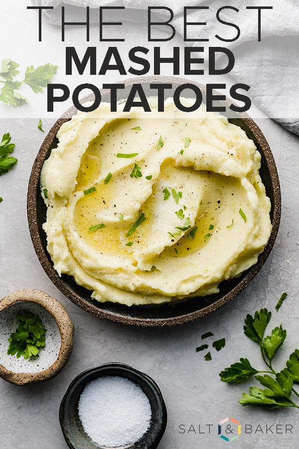 Mashed Potatoes with Half and Half Salt & Baker