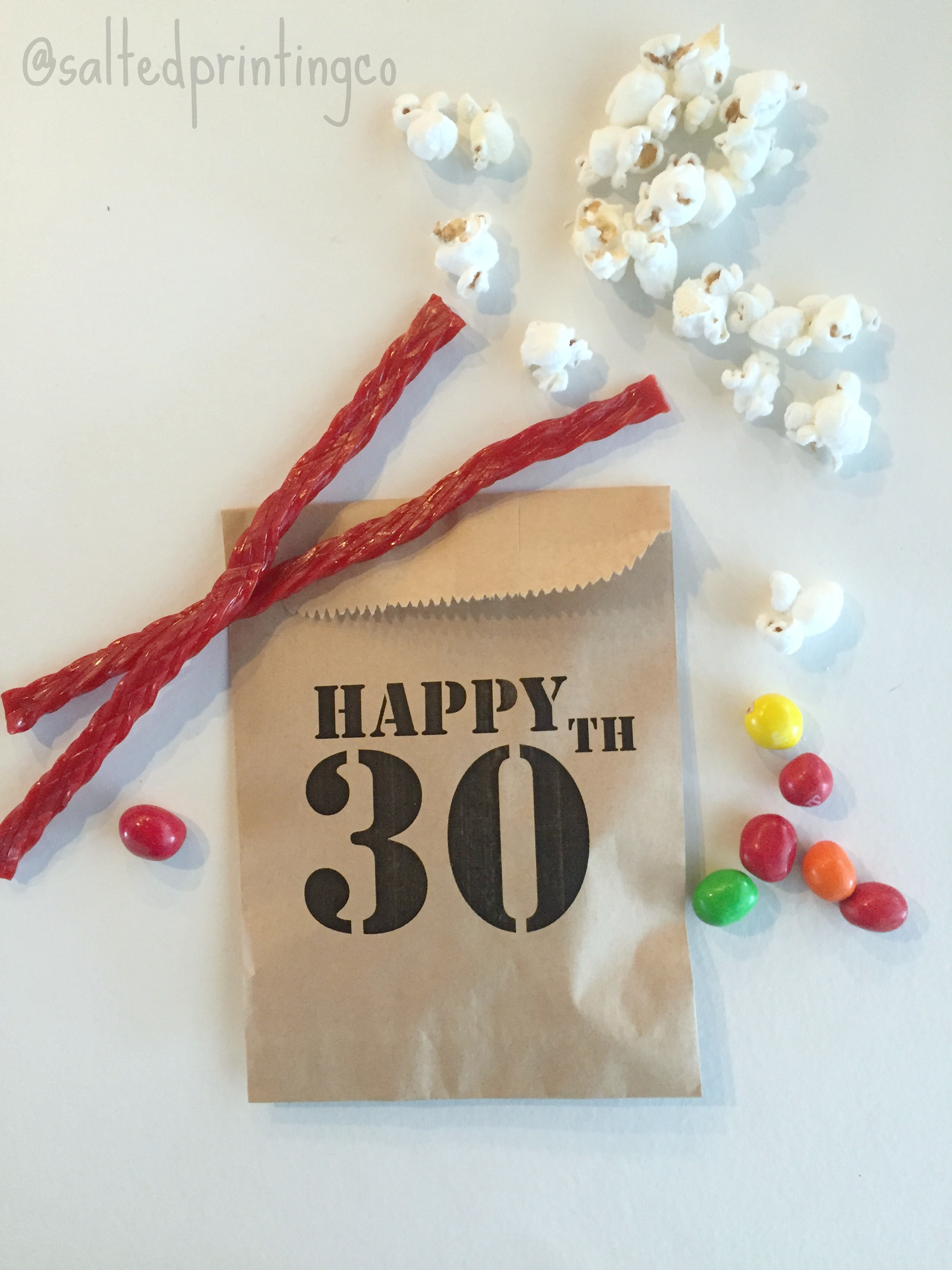 Happy 30th Birthday! Surprise Party Favor Bags SALTED Design Studio