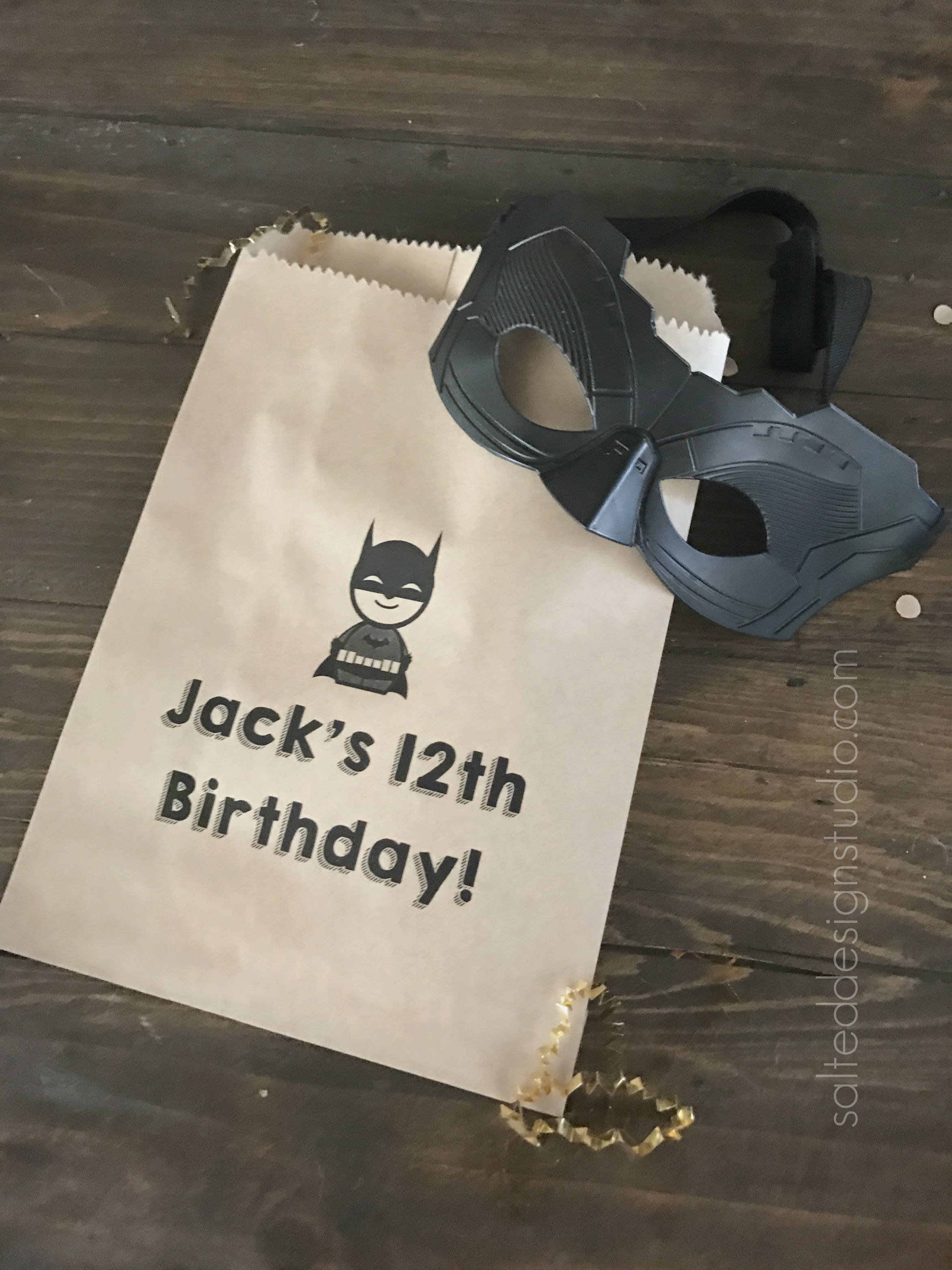 Super Hero Batman Birthday Loot Favor Bags SALTED Design Studio