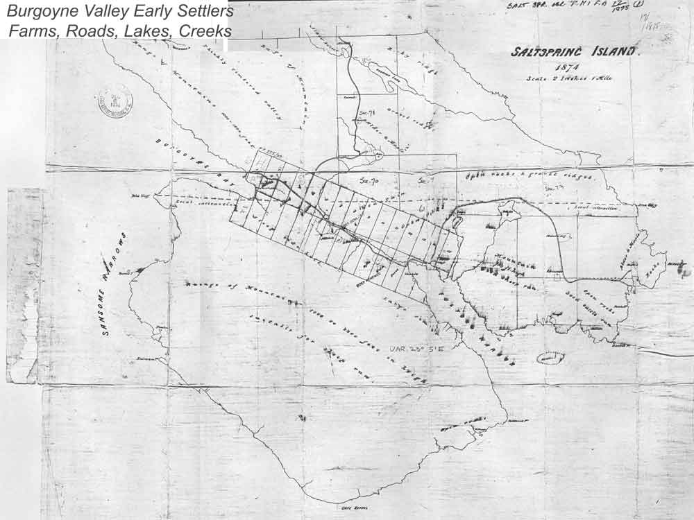 Burgoyne Valley Early Settler Farms, Roads, Lakes, Creeks