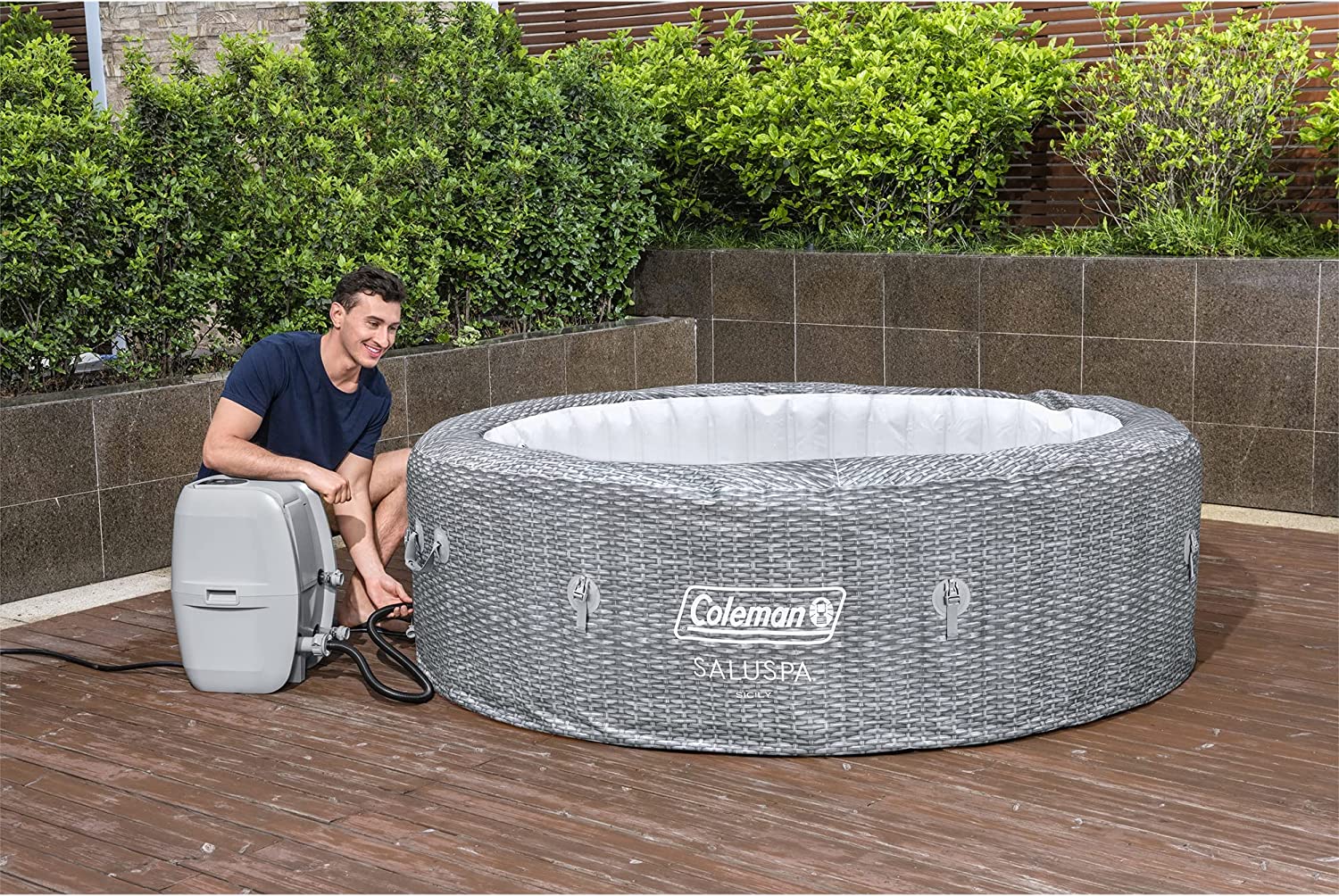 Sicily Hot Tub Coleman SaluSpa Inflatable Round Spa