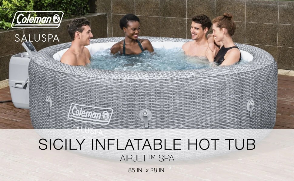 Sicily Hot Tub Coleman SaluSpa Inflatable Round Spa