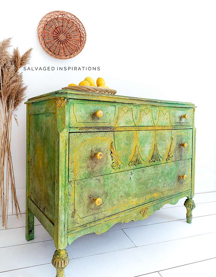Spring Painted Textured Dresser Makeover Salvaged Inspirations