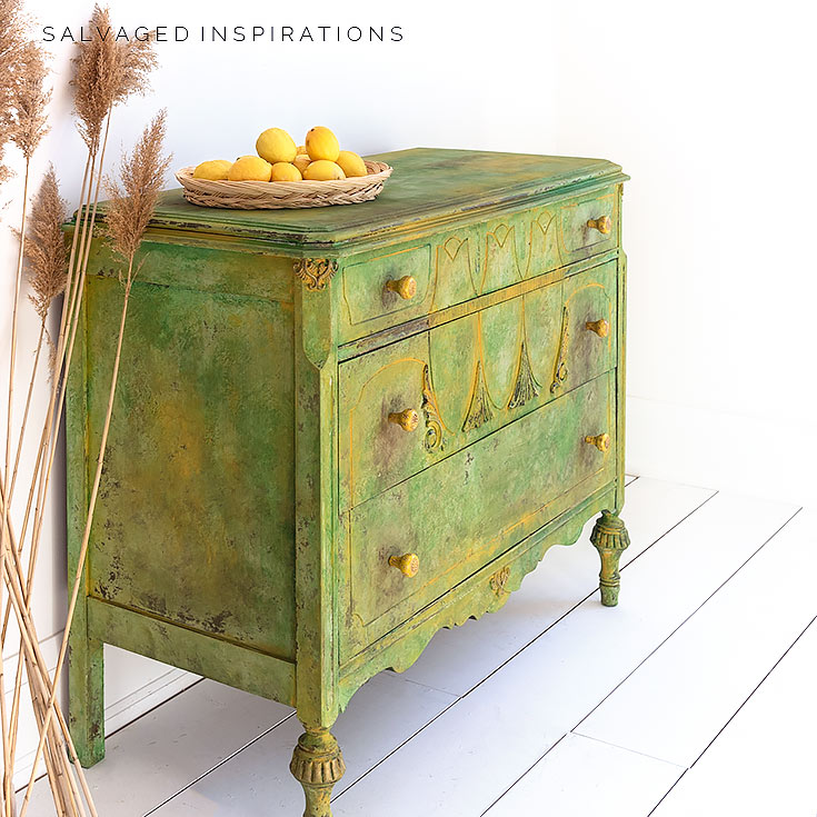 Spring Textured Dresser Makeover Side View IG Salvaged Inspirations