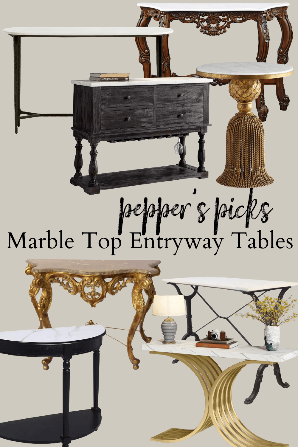 Marble Top Entryway Tables for a Vintage Vibe Salvaged Living