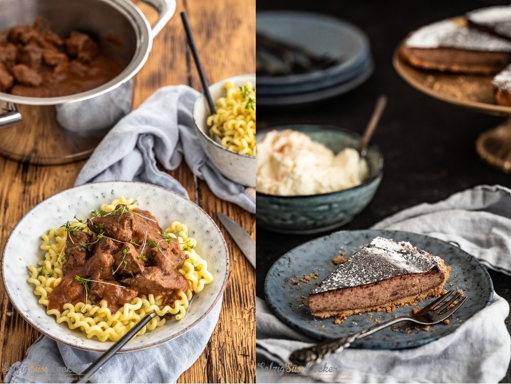Kochen mit AMC Leckeres Gulasch und köstlicher SchokoKäsekuchen