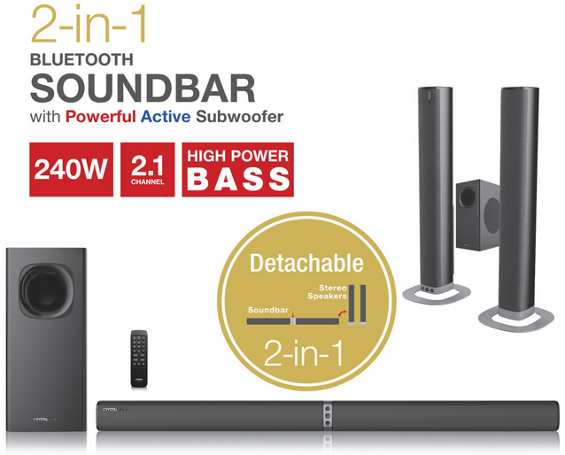Crystal Audio CASB240 Bluetooth Soundbar Σαμαράς Ηλεκτρικά Είδη Κόρινθος