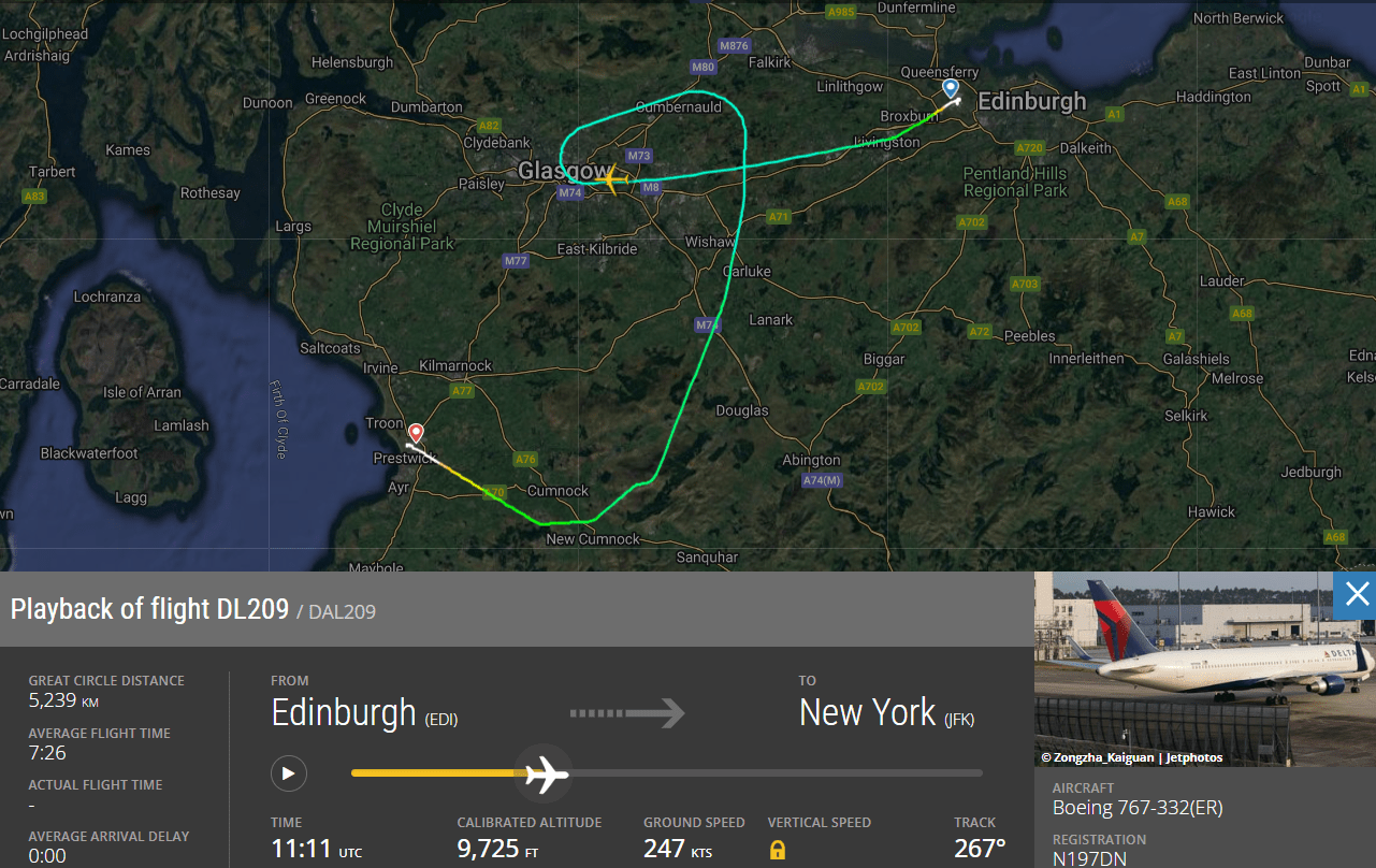 Scary: Delta Boeing 767 Engine Fire During Mid-Flight