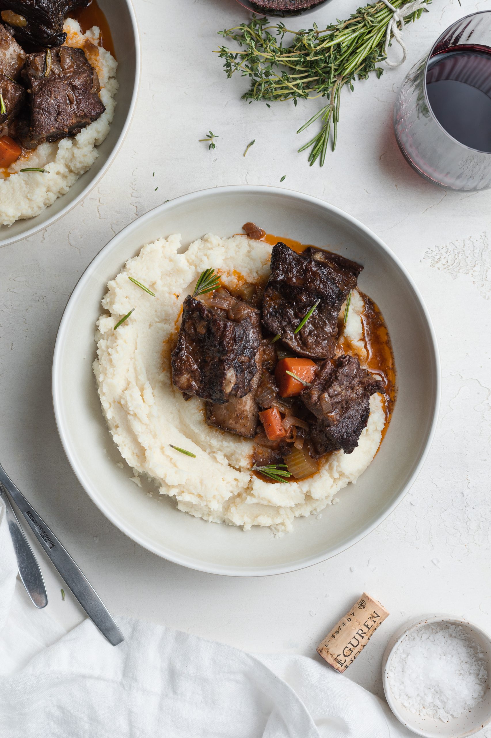 Red Wine Braised Short Ribs with Cauliflower Mash Sam Does Her Best