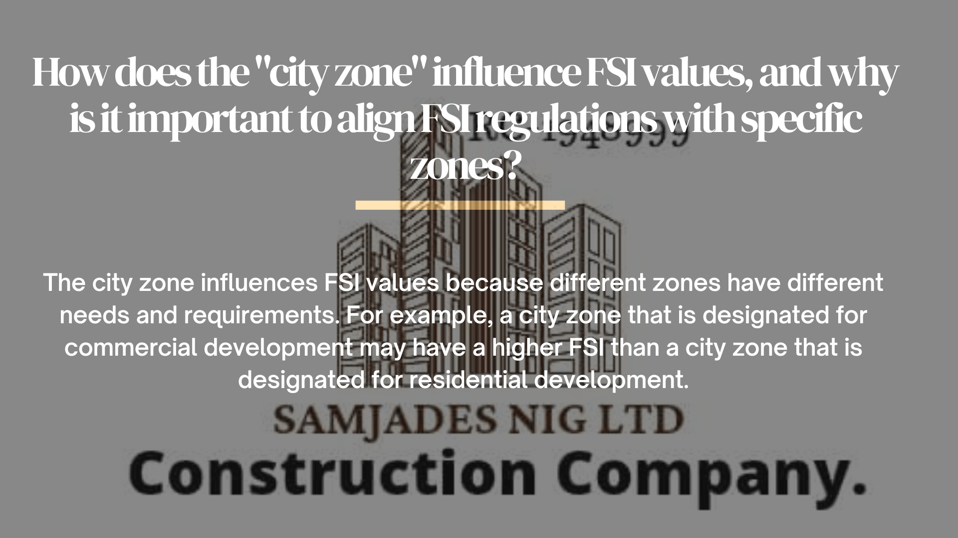 What does "FSI" in building construction mean? floor space index.