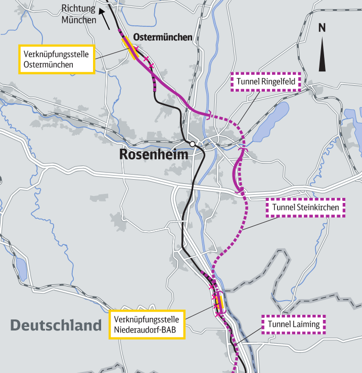 Brenner München Karte Brenner Nordzulauf 13.04.2021 schnitt
