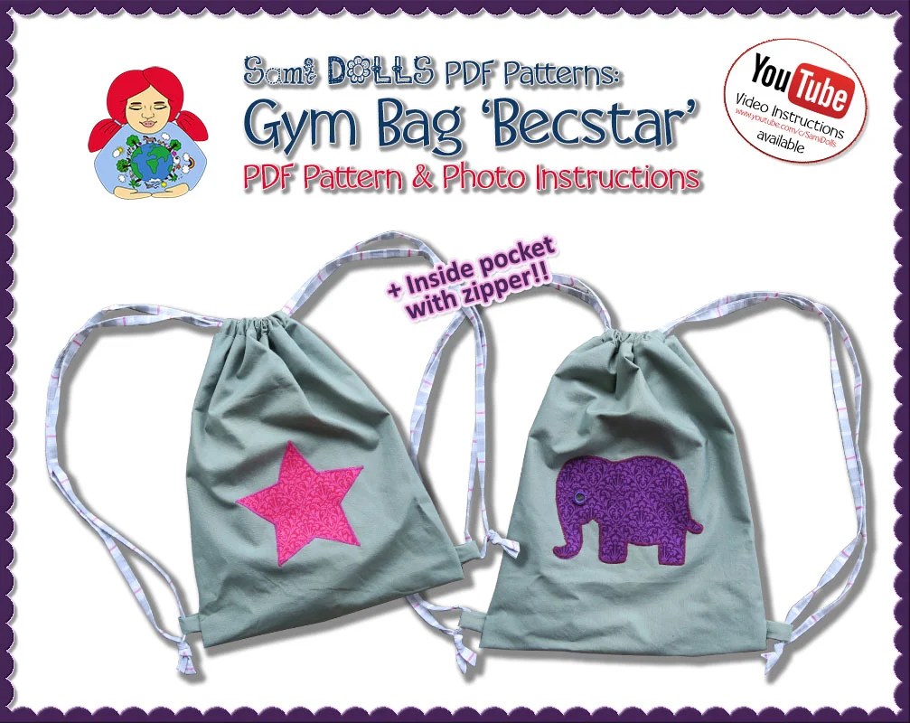 Gym Bag 'Becstar' (Pattern of the Month June 2017)