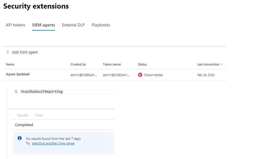 Microsoft Sentinel Insights of Defender for Cloud Apps Data Connector