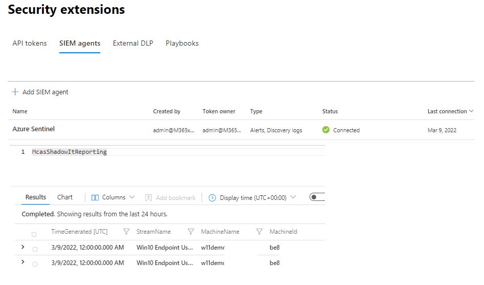 Microsoft Sentinel Insights of Defender for Cloud Apps Data Connector