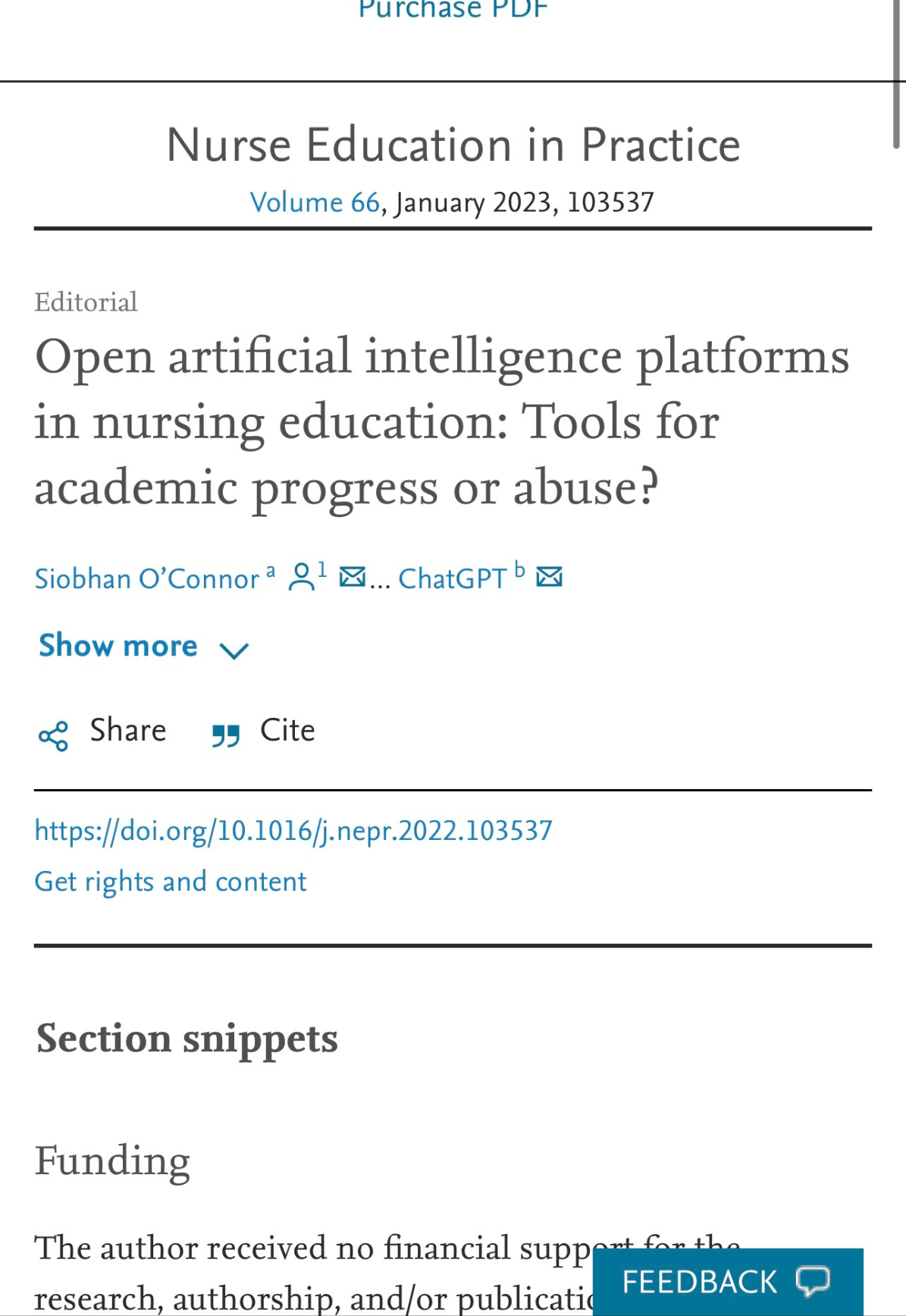 A science paper that gives ChatGPT authorship and Abstract... samim