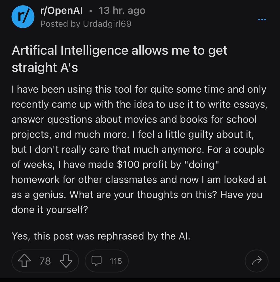 Kids are using AI to write essays and get straight As. If only... samim