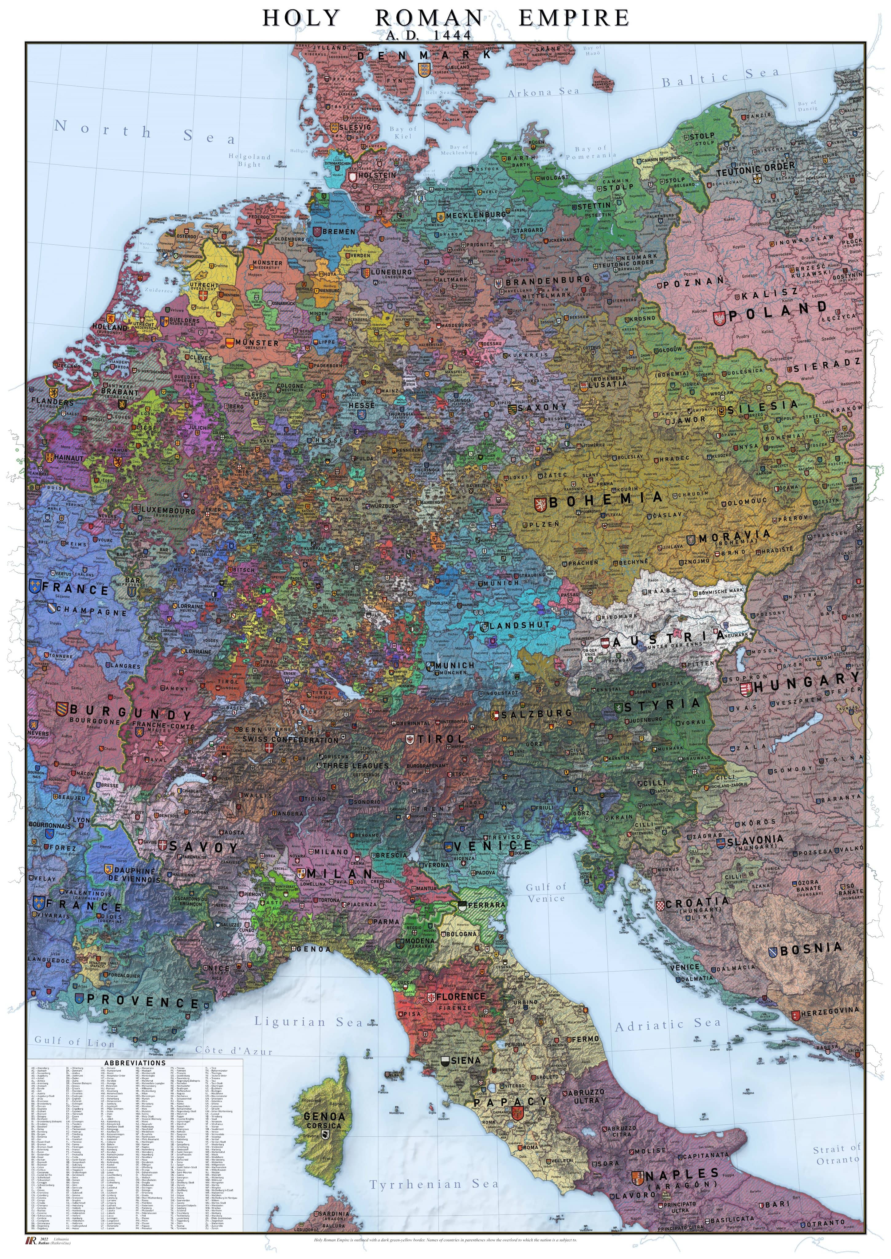 Holy Roman Empire Map 1444 Map of the Holy Roman Empire, 1444 samim