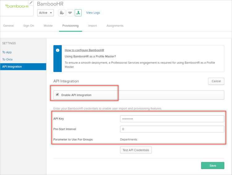 BambooHR Provisioning