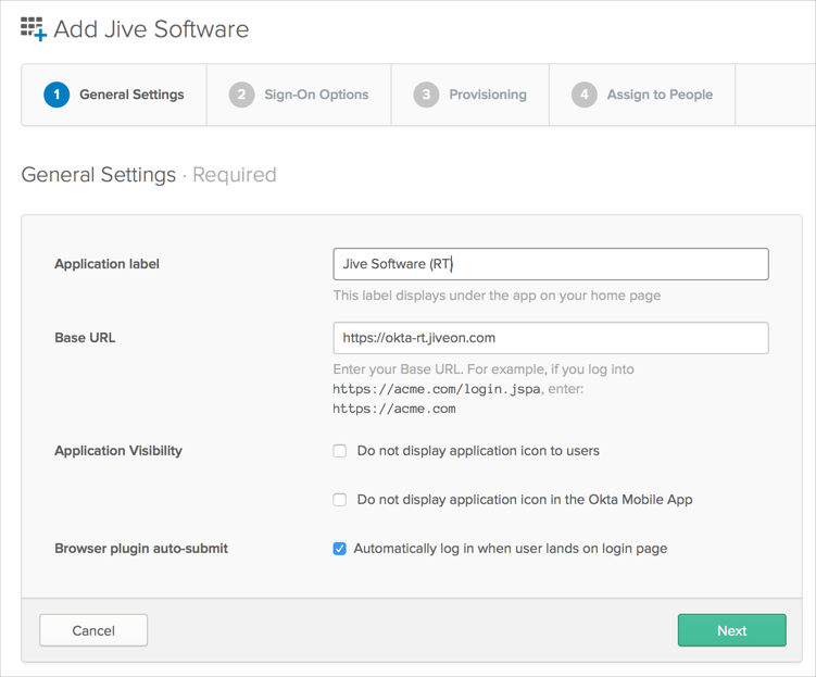 Jive Software Provisioning