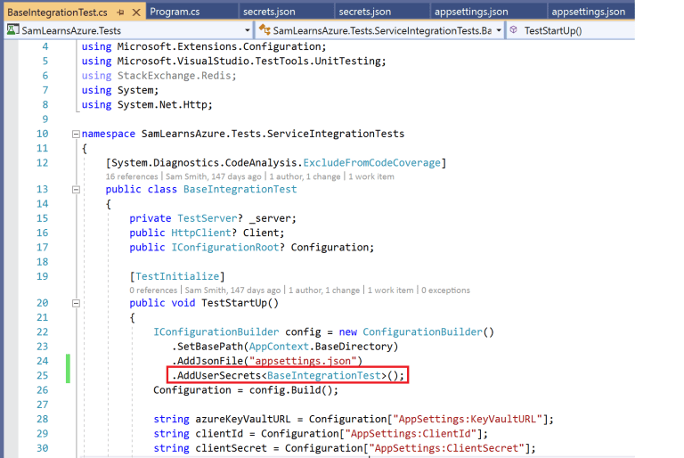 Using secrets safely in development with Core Sam Learns Azure