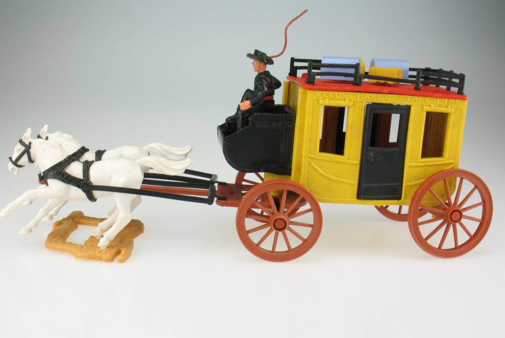 TIMPO TOYS Postkutsche mit Kutscher und Pferden Kutsche Stage