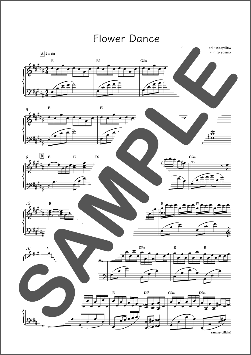 【楽譜】Flower Dance / DJ Okawari sammy official website