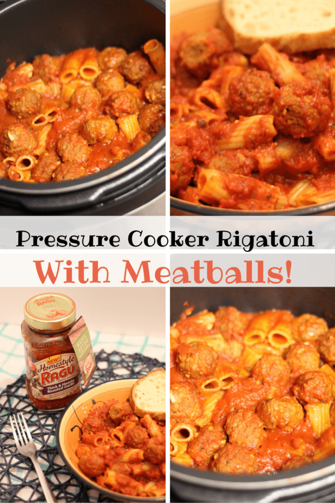 Pressure Cooker Rigatoni With Meatballs