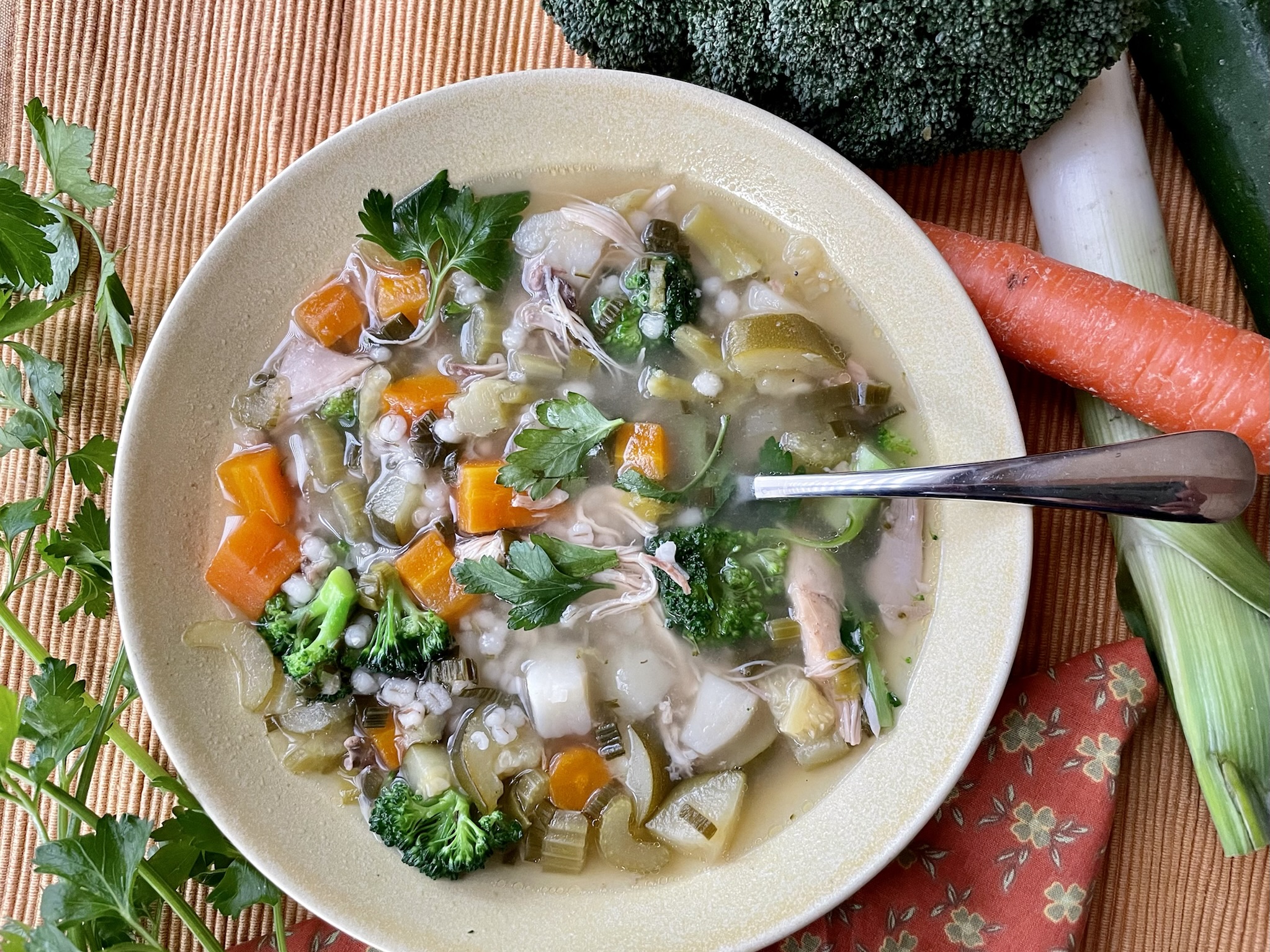 BARLEY, VEGETABLE and CHICKEN SOUP sammywongskitchen