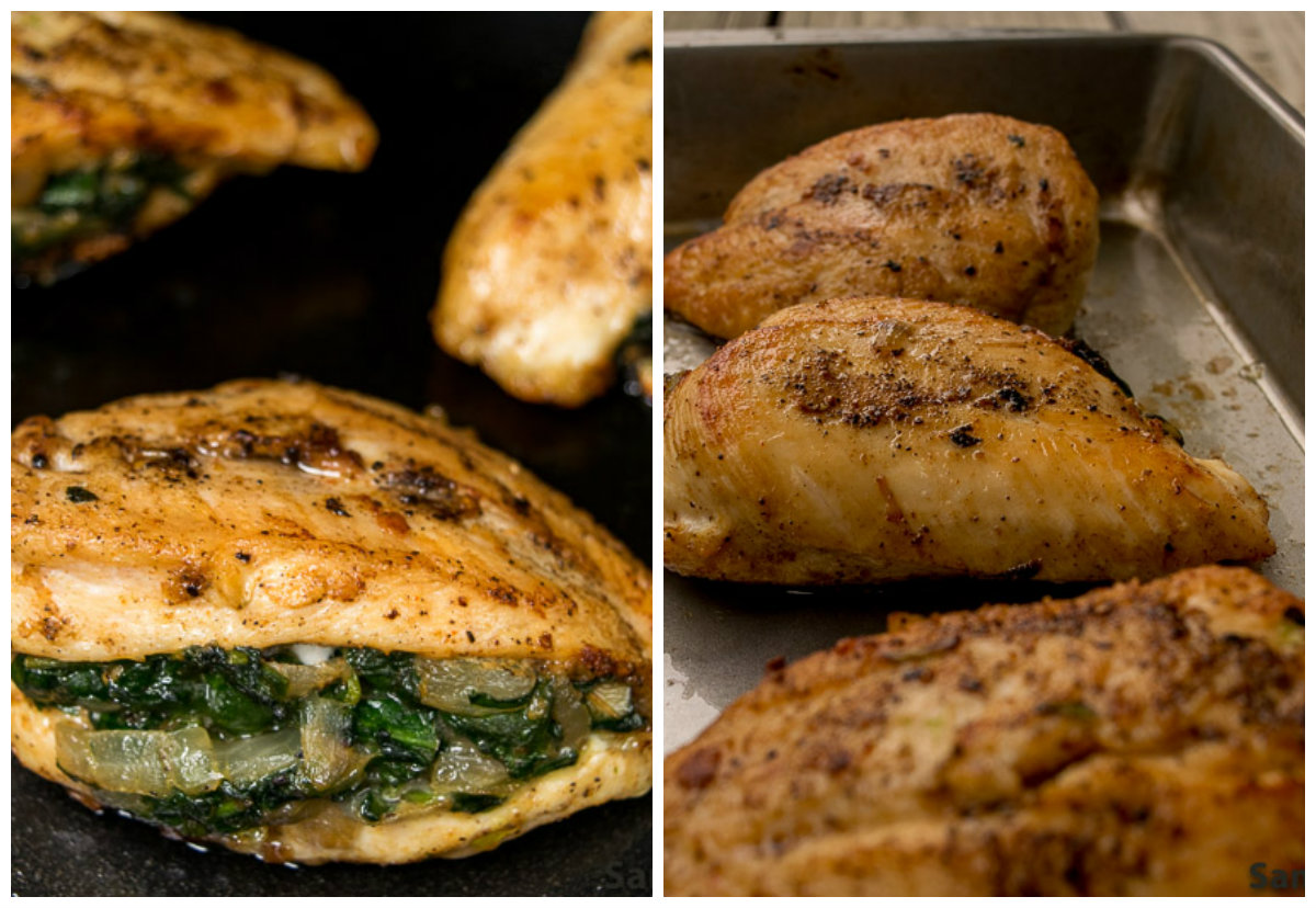 Baked Chicken Breast Stuffed with Spinach and Cheese Samosa Street