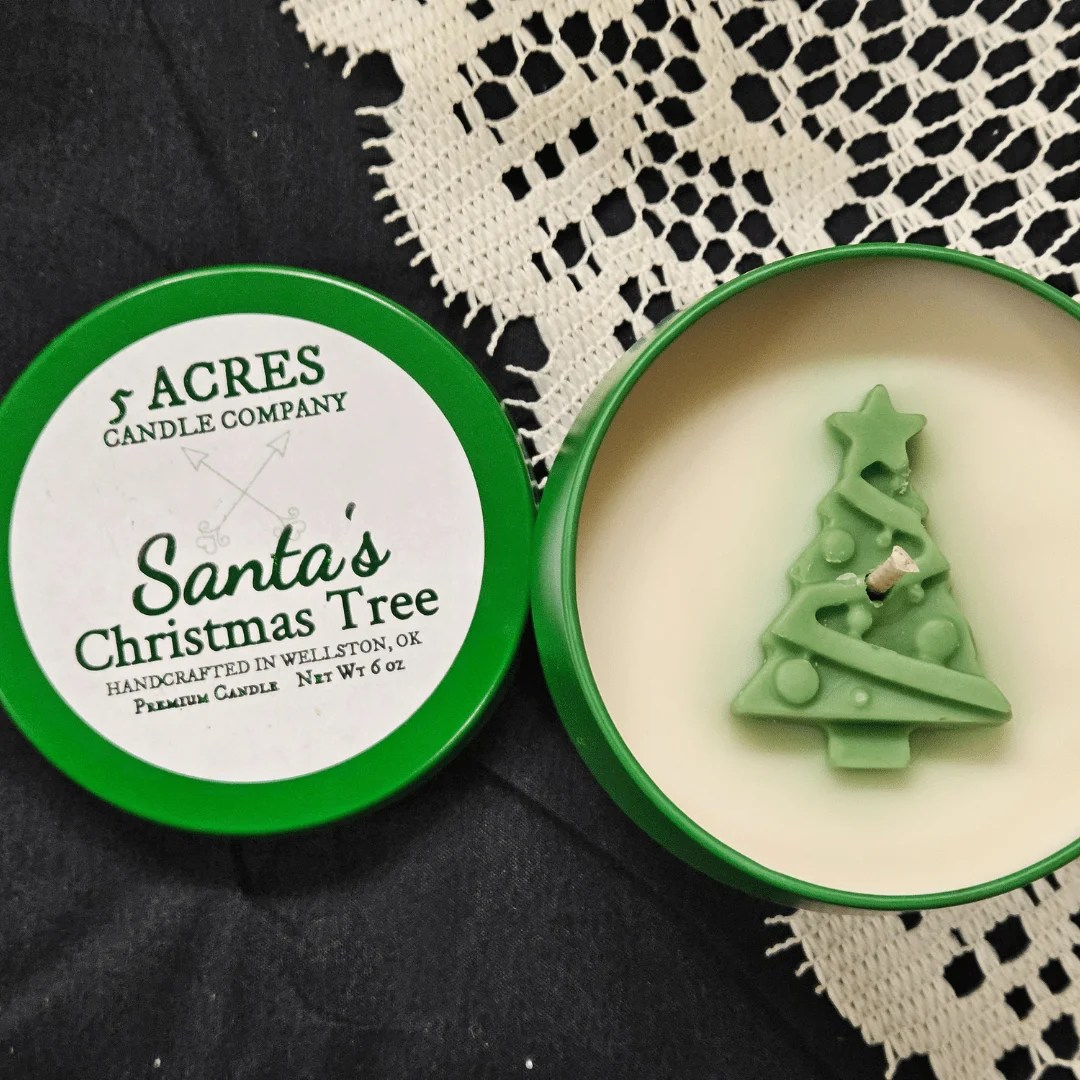 Santa's Christmas Tree Candle Made in Oklahoma Candle