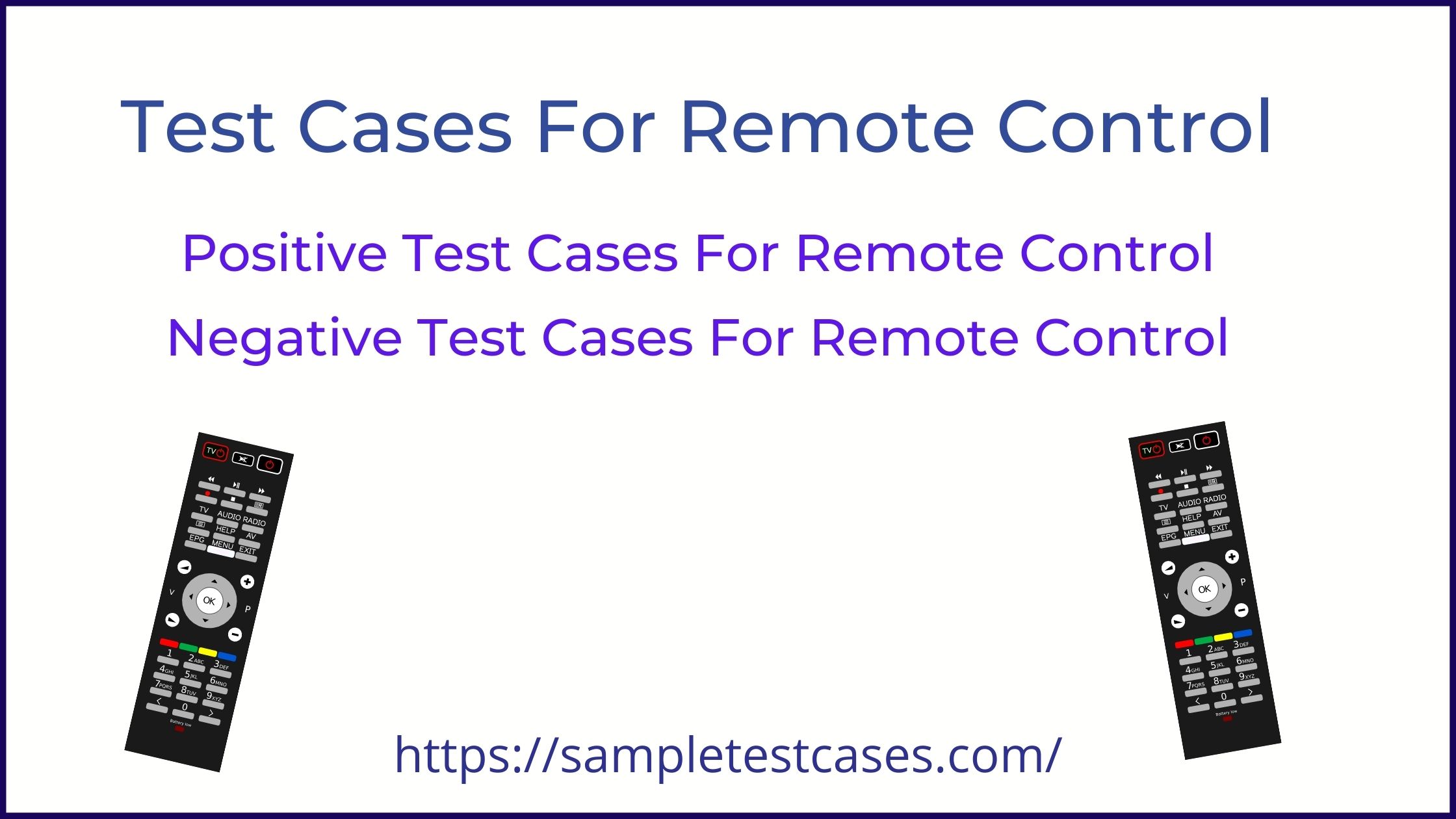 Test Cases For Remote Control Sample Test Cases
