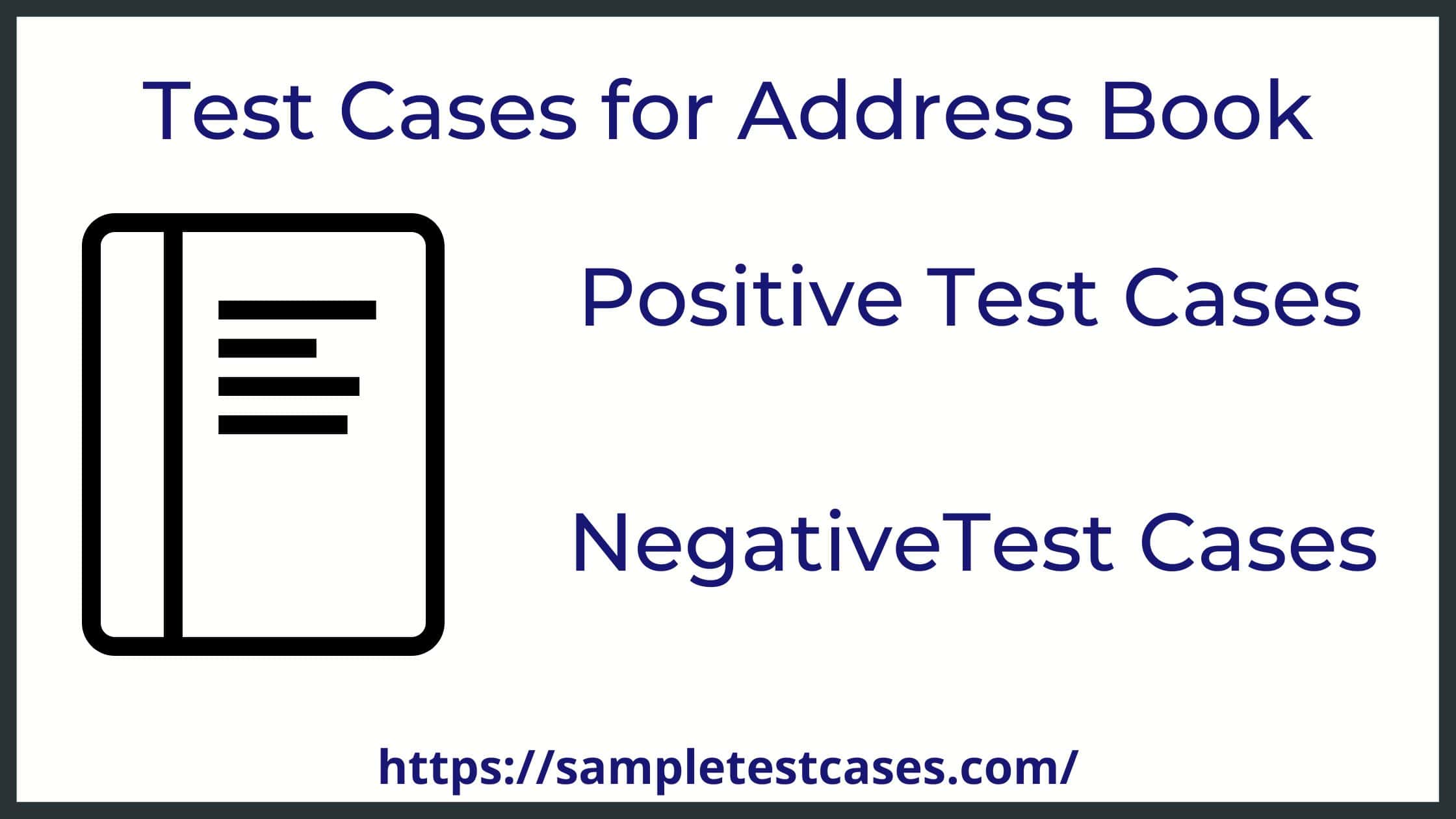 Test Cases For Address Book