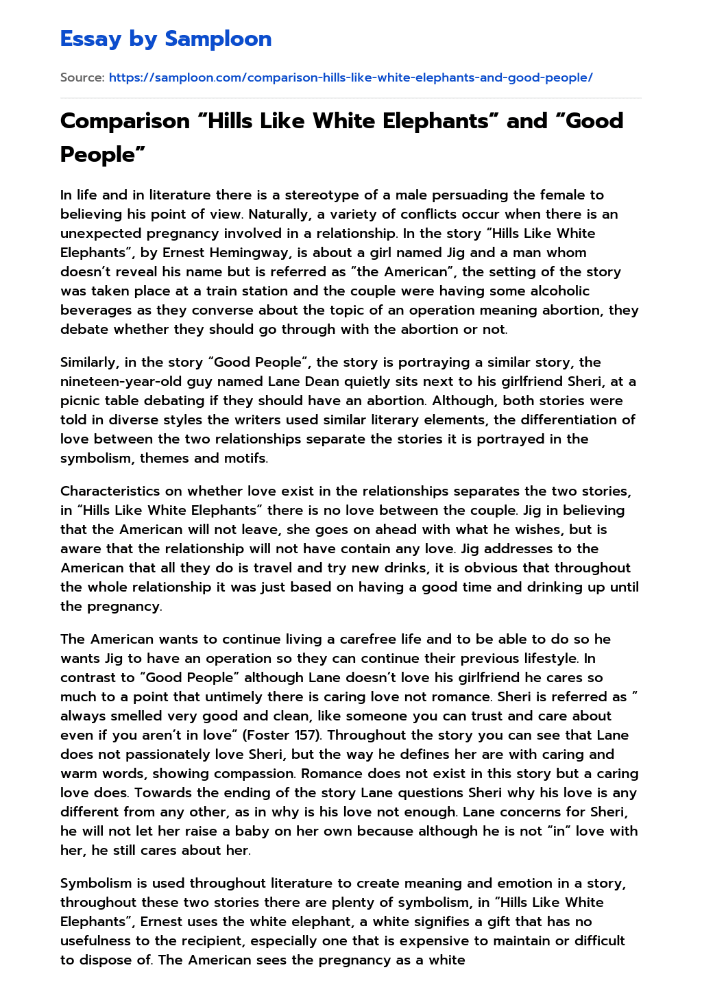 💋 Hills like white elephants symbolism. Symbolism In Hills Like White