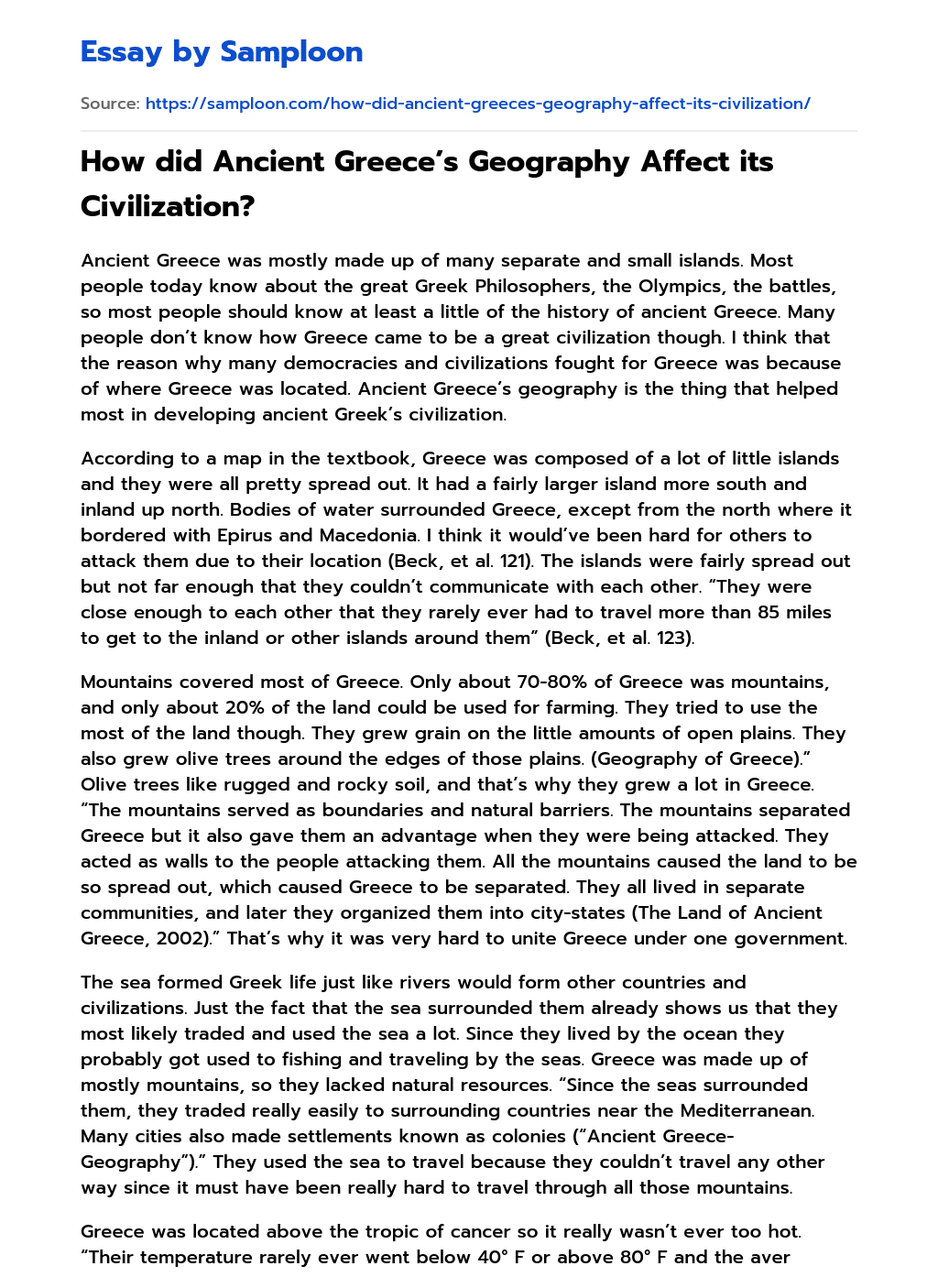 ≫ How did Ancient Greece’s Geography Affect its Civilization? Free