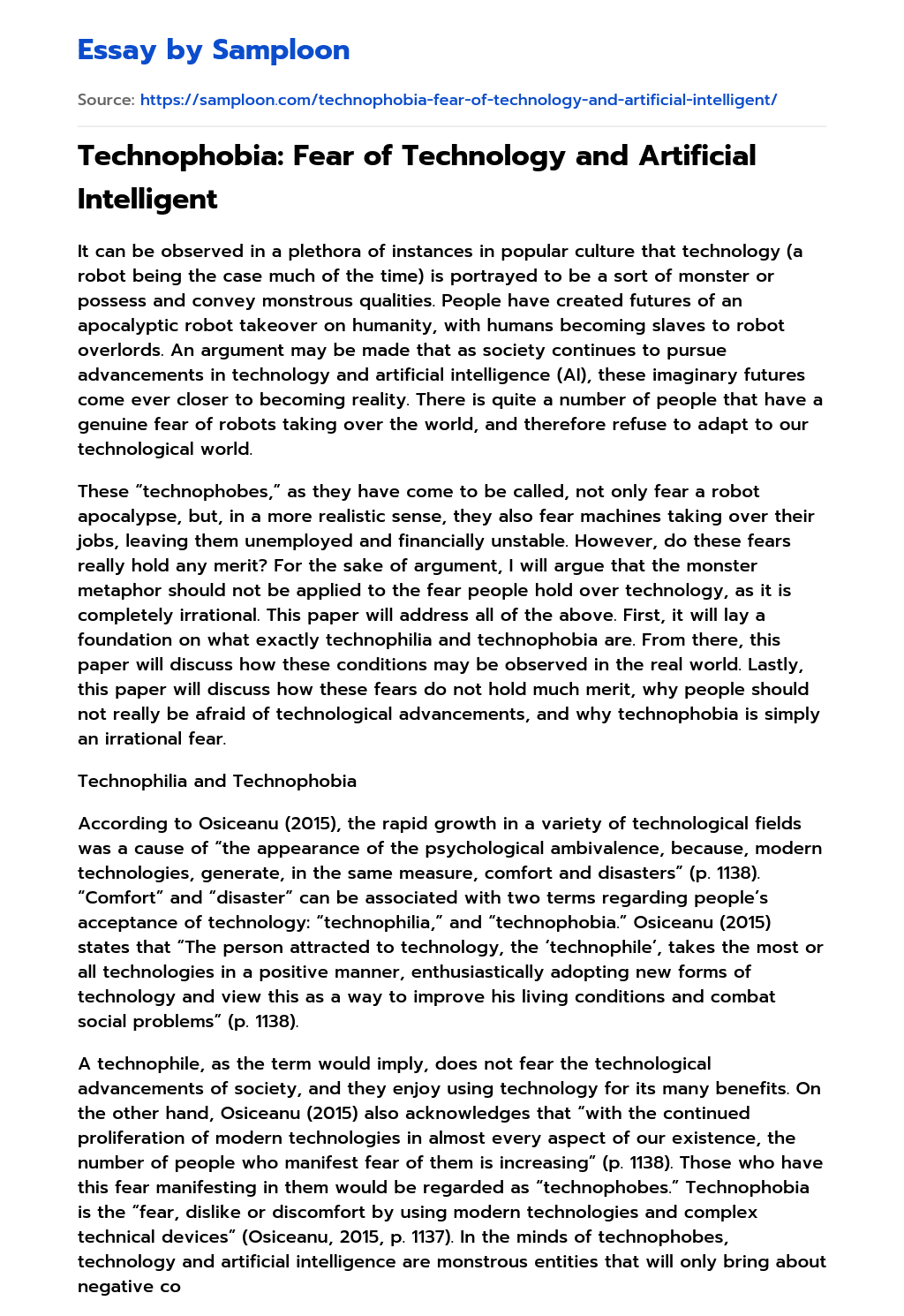 ≫ Technophobia Fear of Technology and Artificial Intelligent Free