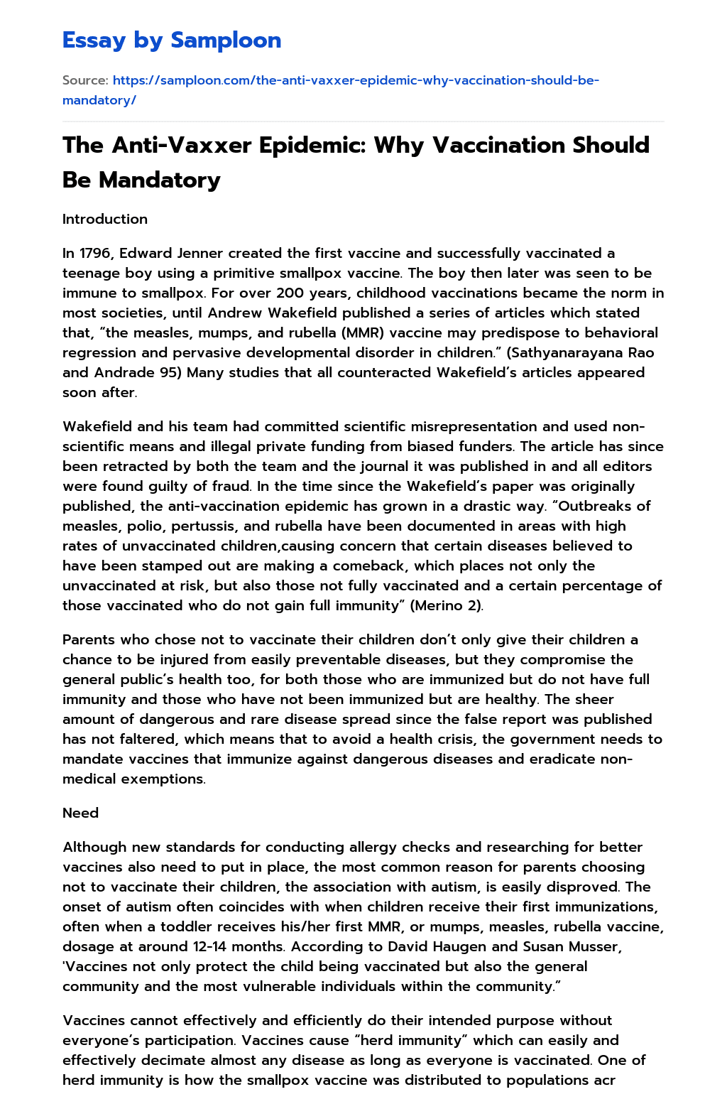 ≫ The AntiVaxxer Epidemic Why Vaccination Should Be Mandatory Free