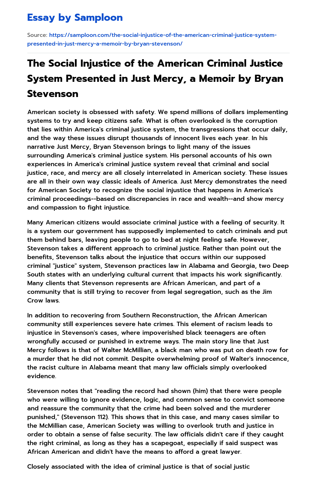 ≫ The Social Injustice of the American Criminal Justice System