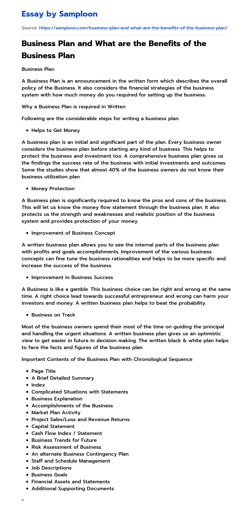 ≫ Business Plan and What are the Benefits of the Business Plan Free