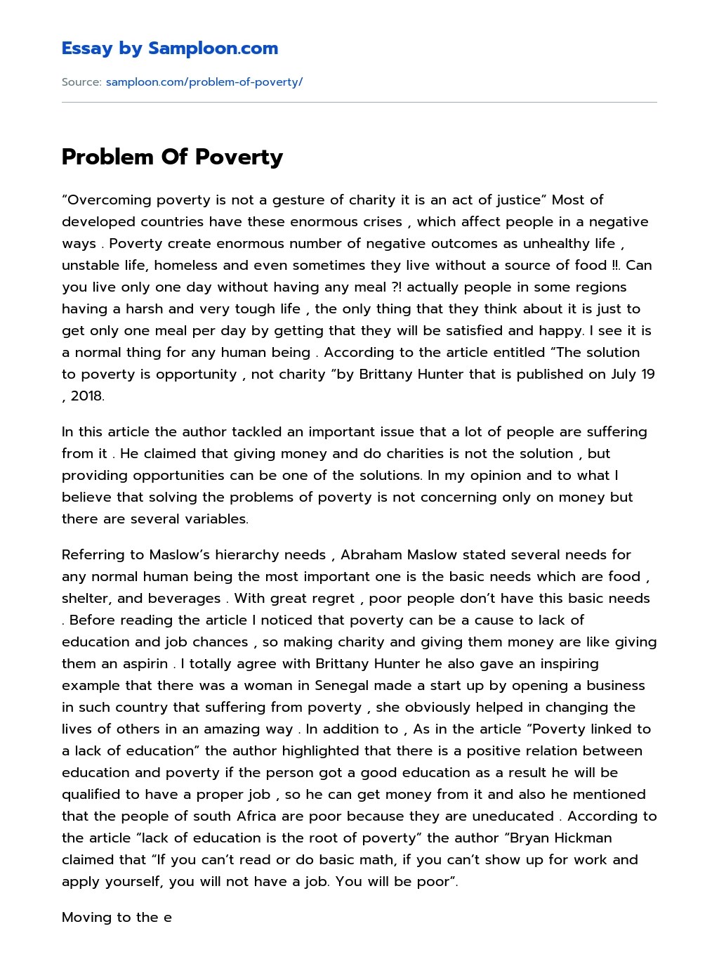 What Is Poverty Essay Telegraph