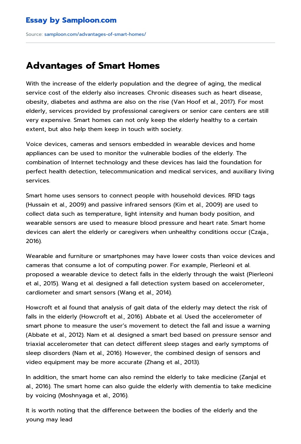 ≫ Advantages of Smart Homes Free Essay Sample on