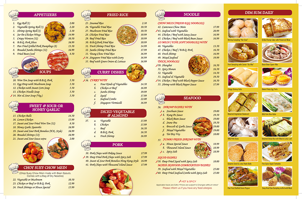 Main Menu Sam's Chinese Kitchen