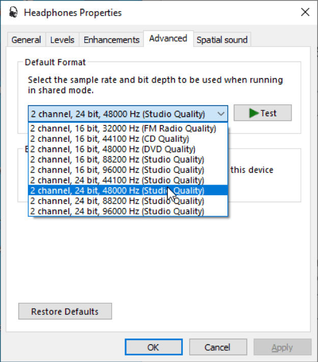 Setting the Satellite Sample Rate in Windows Samson Technologies