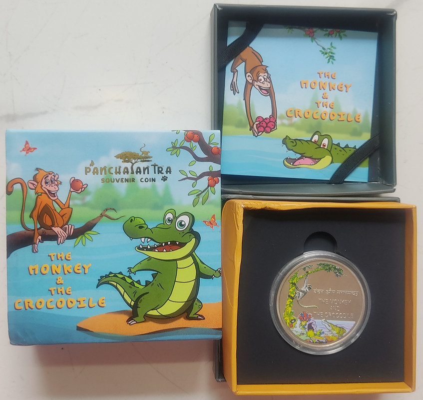 Panchatantra Coloured Souvenir Coin Proof Set The The Monkey & The